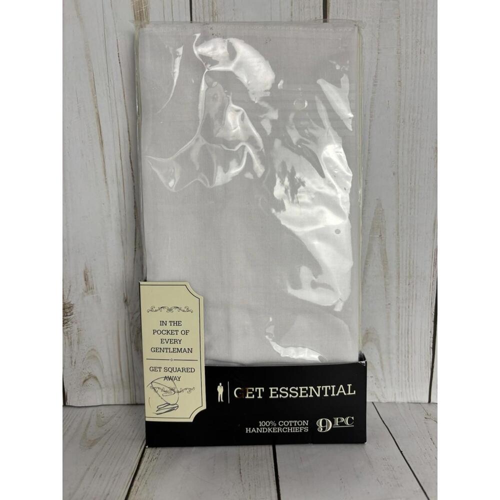 Chivalry 9 Pack Handkerchief Soft Cotton Pocket Square White